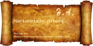 Hartenstein Albert névjegykártya