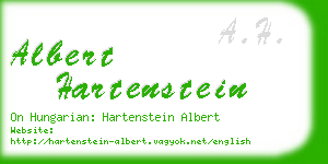 albert hartenstein business card